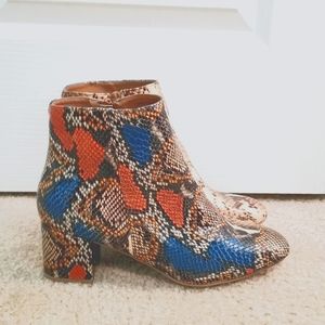 Bamboo Snakeskin Booties